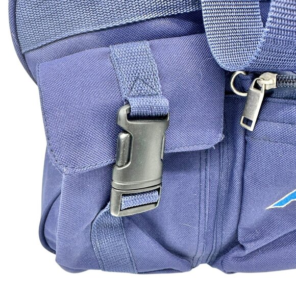 Shugon Blue Travel Duffel Bag Detachable Strap Multiple Compartments 19x11x9 - Picture 7 of 14